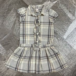 Plaid dress with collar